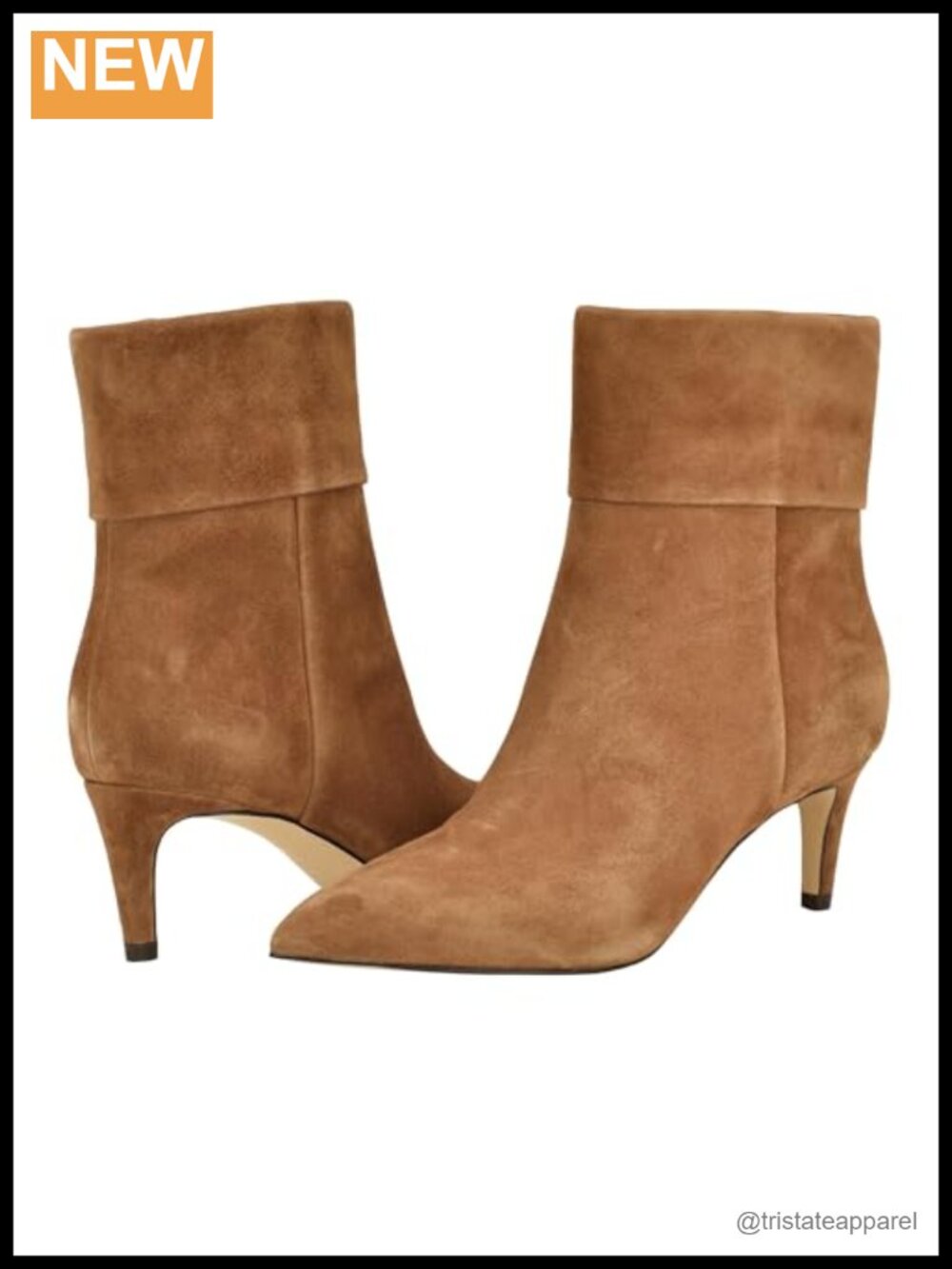 Classic Pointed Toe Stiletto Ankle Boots Foldover Zip Closure
